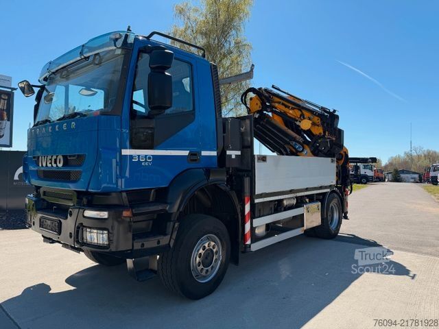 Camion cu platformă IVECO Trakker 360 4x4 Pritsche Kran 27m AHK