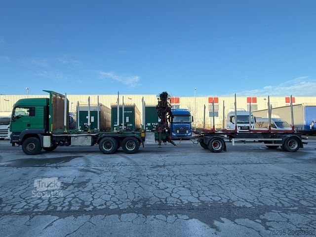 Houttransportwagen MAN TGS 26.440 6x4 Kurzholzzug Palfinger SägeGreifer