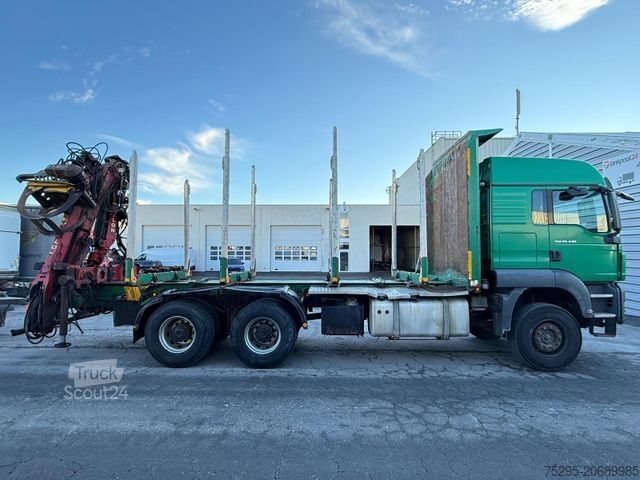 Houttransportwagen MAN TGS 26.440 6x4 Kurzholzzug Palfinger SägeGreifer