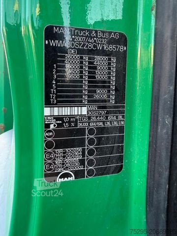 Houttransportwagen MAN TGS 26.440 6x4 Kurzholzzug Palfinger SägeGreifer