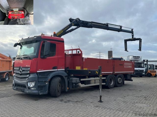 Ciężarówka z płaską platformą MERCEDES-BENZ Antos 2542 6x2 Pritsche Kran Palfinger PK 18002.