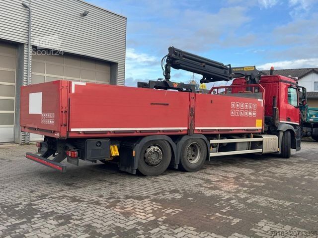 Ciężarówka z płaską platformą MERCEDES-BENZ Antos 2542 6x2 Pritsche Kran Palfinger PK 18002.