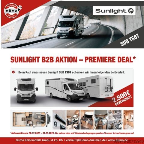 Halvintegrerad husbil SUNLIGHT SUB T S 67 ab 52.499€**perfekte Vermietfahrzeug*