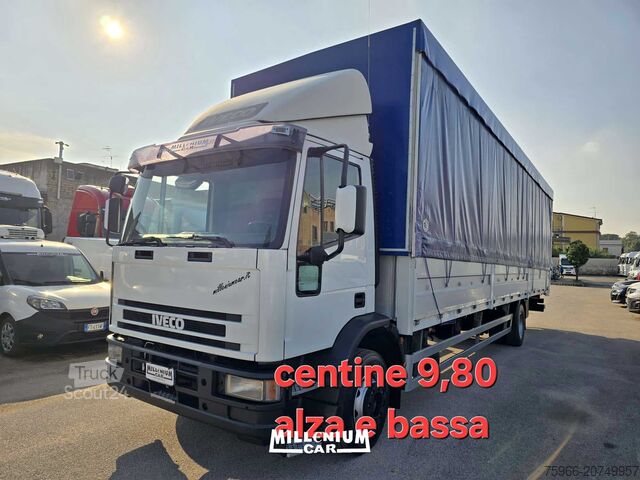 φορτηγό με επίπεδη επιφάνεια και μουσαμά IVECO EUROCARGO 150E24 TECTOR KM 392000 M 9,80