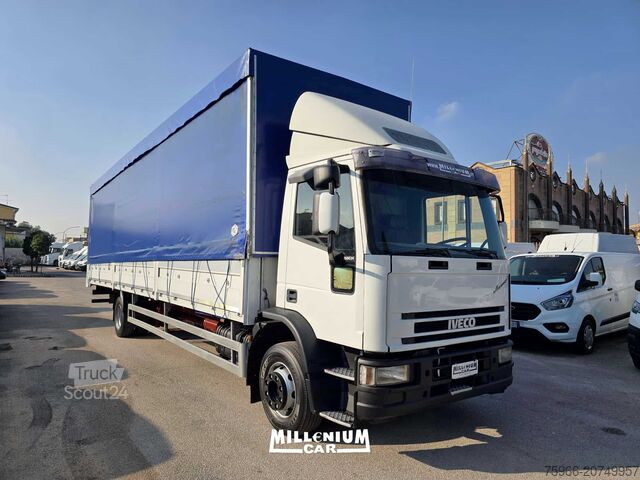 φορτηγό με επίπεδη επιφάνεια και μουσαμά IVECO EUROCARGO 150E24 TECTOR KM 392000 M 9,80