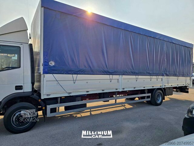 φορτηγό με επίπεδη επιφάνεια και μουσαμά IVECO EUROCARGO 150E24 TECTOR KM 392000 M 9,80