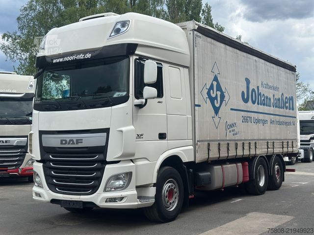 Planbil med presenning DAF XF460 6x2 Plane Retarder Stapler Lenk Edscha
