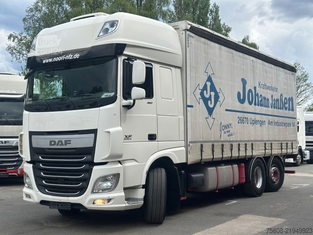Planbil med presenning DAF XF460 6x2 Plane Retarder Stapler Lenk Edscha