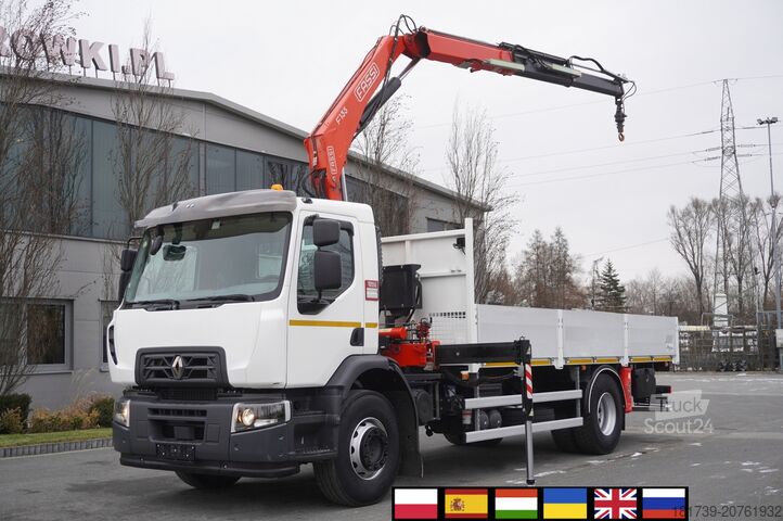 Flatbed truck with crane Renault C280 DTI 8 / FASSI crane 5.6T / 560 mth