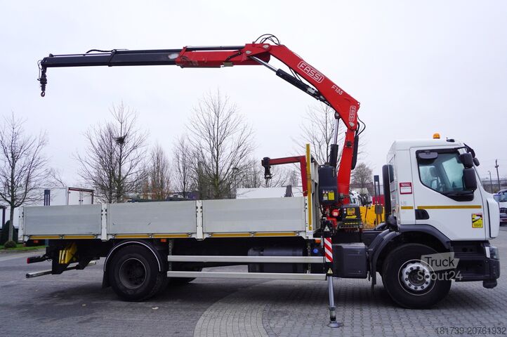 Flatbed truck with crane Renault C280 DTI 8 / FASSI crane 5.6T / 560 mth