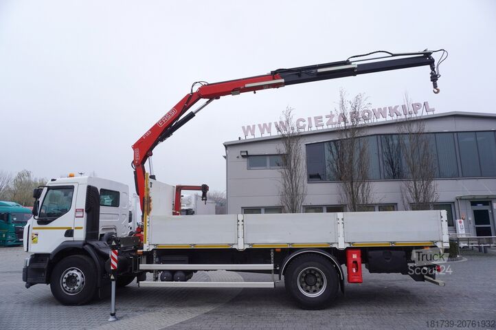 Flatbed truck with crane Renault C280 DTI 8 / FASSI crane 5.6T / 560 mth