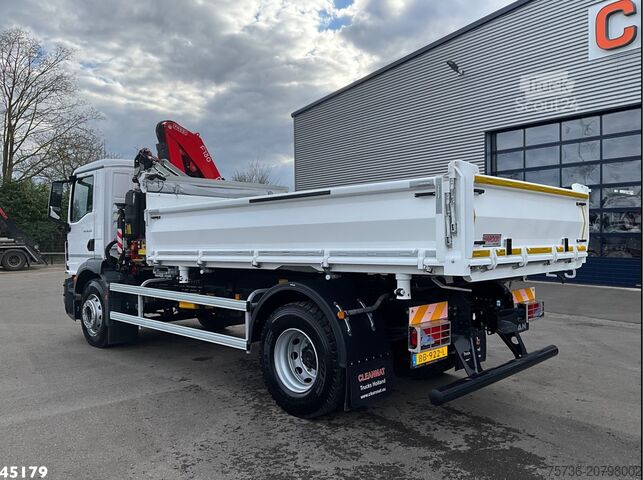 3-sided tipper MAN TGM 18.320 Euro 6 Fassi 13 Tonmeter laadkraan N...