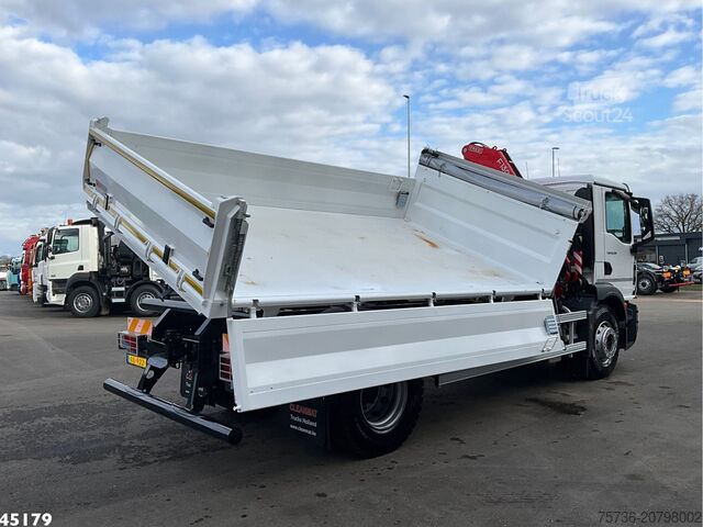 3-sided tipper MAN TGM 18.320 Euro 6 Fassi 13 Tonmeter laadkraan N...