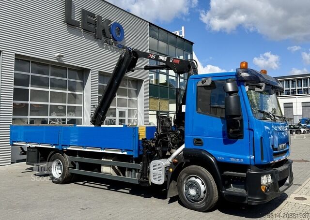 Flatbed truck iveco ML120E18 Kran Hiab 088 B -3 Klima 2x AHK