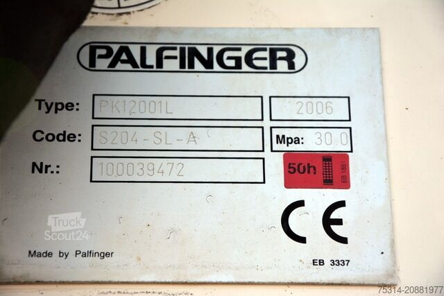 Automobilis ar plakanu platformu man TGA 18.350 Kran Palfinger PK12001 L Palettenzange
