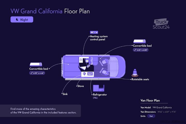 Kastenwagen Wohnmobil / Campervan Volkswagen California Camper | 2 Betten Schlafplätze für 4 | Küchenzeile