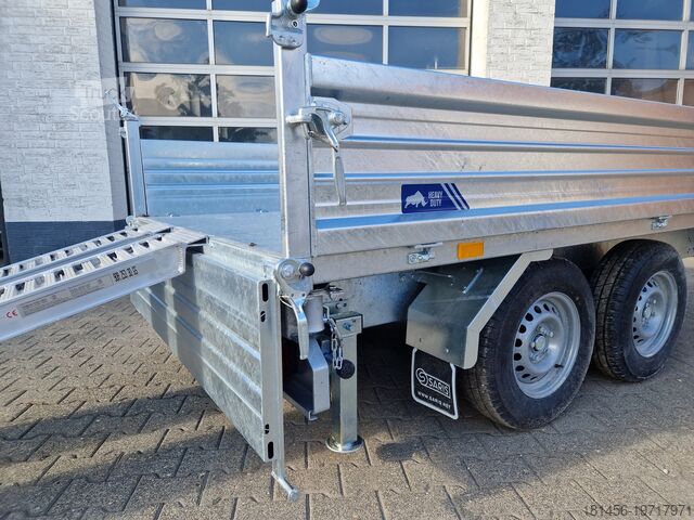 Drieweg kipper aanhangwagen Saris SKS HDS Stahlkipper 3to Rampen Stützen