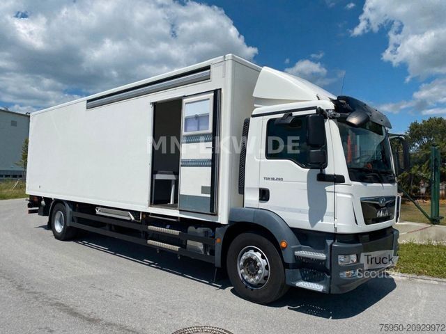 Camion caisson MAN TGM 18.290 KOFFER RENNSPORT WOHNABTEIL LBW 3t