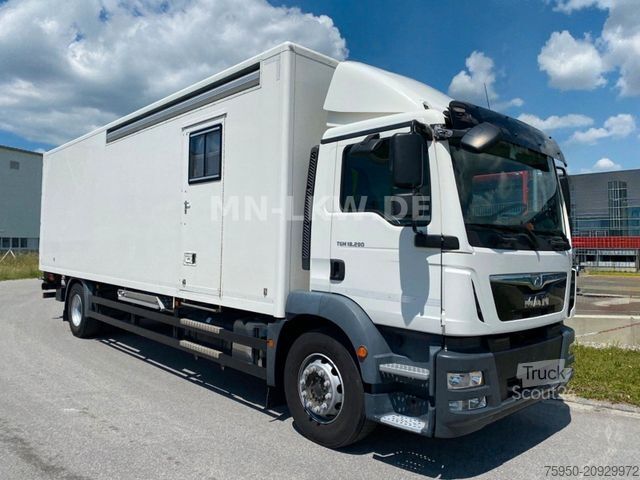 Camion caisson MAN TGM 18.290 KOFFER RENNSPORT WOHNABTEIL LBW 3t
