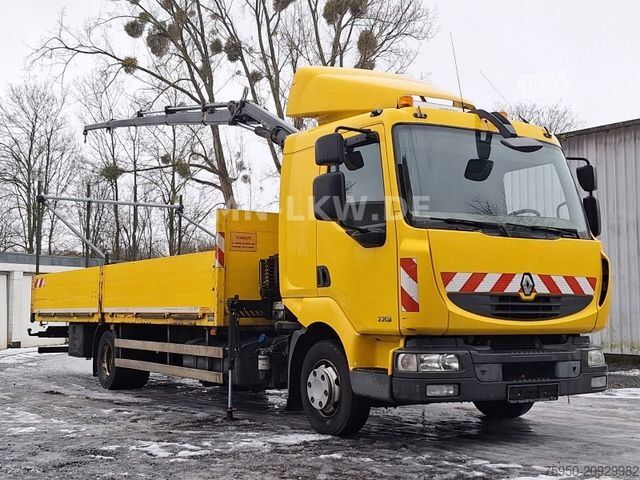 Camion équipé d'une grue RENAULT MIDLUM 220 DXI HIAB KRAN TÜV07/2026