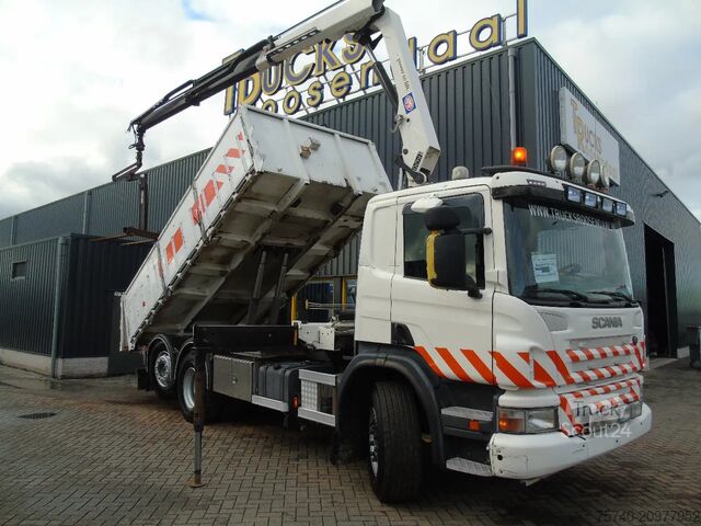 Camion cu macara Scania P360 6X2 + HIAB 1420 K2 + REMOTE + TIPPER + EURO 5