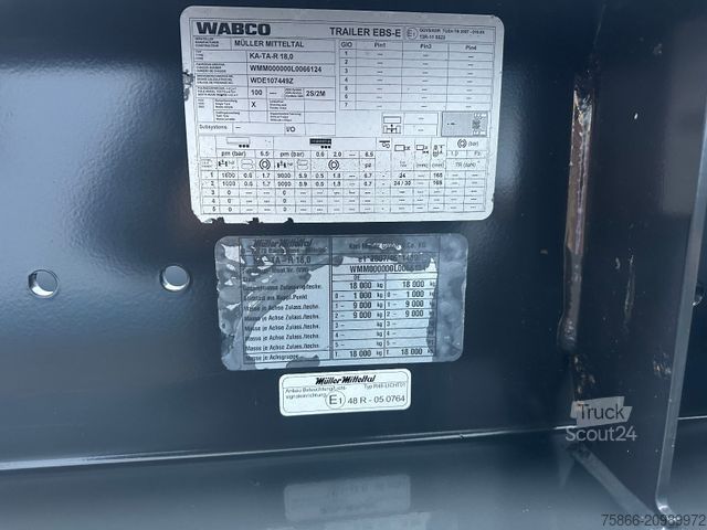 Remorque benne trilibérale MÜLLER-MITTELTAL TA-2 Tandem 3 Seiten Kipper Alu Bordwände