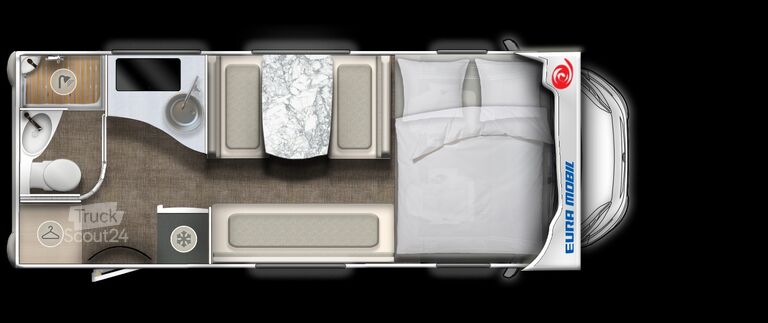 Capucine EURA MOBIL ACTIVA ONE 630 LS, LED Scheinwerfer, Radio