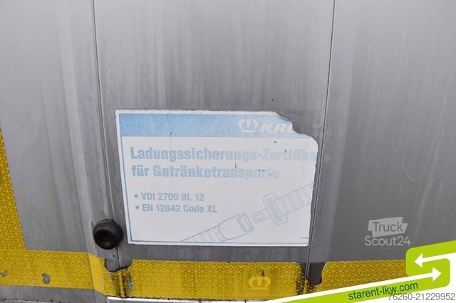 Brandalı açık yarı römork KRONE ALUFELGEN Hubdach Palettenkasten BPW XL+Getränke