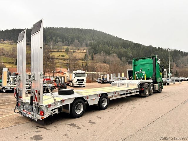 Working platform semitrailer MÜLLER-MITTELTAL 2-achs Satteltieflader 8,1 to. LG, Lenk- Achse