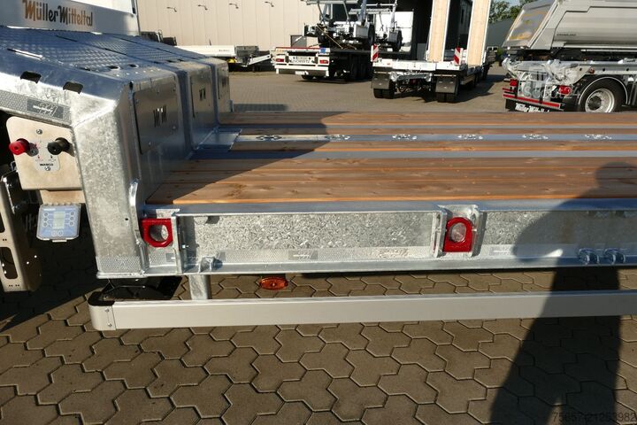 Zema profila puspiekabe MÜLLER-MITTELTAL 2-achs Satteltieflader 8,1 to. LG, Lenk- Achse