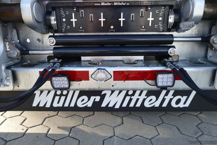 Zema profila puspiekabe MÜLLER-MITTELTAL 2-achs Satteltieflader 8,1 to. LG, Lenk- Achse