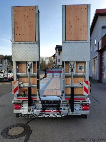 Nízkopodlažný náves MÜLLER-MITTELTAL 3-achs mit Radmulden, 2 Ladehöhen, Klapprampen
