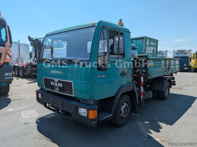 Wywrotka MAN 8-174 / Hiab 045 Kran / Kipper Meiler