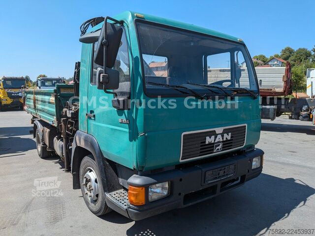 Wywrotka MAN 8-174 / Hiab 045 Kran / Kipper Meiler