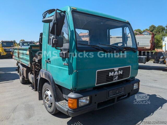 Trójstronna wywrotka MAN 8-174 / Hiab 045 Kran / Kipper Meiler