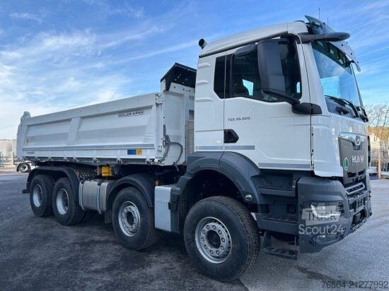 Three-sided tipper truck MAN TGS 35.520 3-SEITENKIPPER, 8X4,  MEILLER-KIPPER, BORDMATIK, AUTOMATIK, E6, RETARDER
