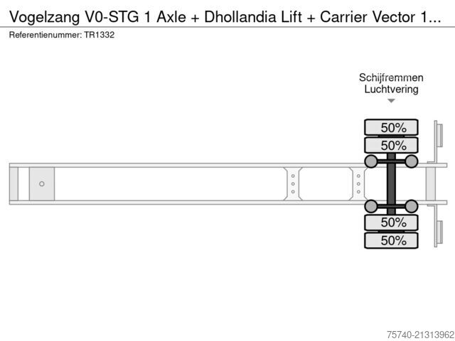 Kjøle- og frysetransport Vogelzang V0-STG 1 Axle + Dhollandia Lift + Carrier Vecto...