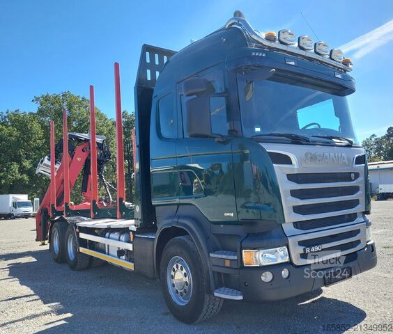 Fa szállító Scania R490 6x4 Euro 6 Kurzholz Palfinger AHK (2)