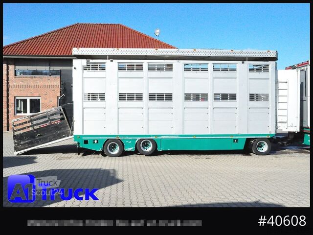 Állatszállító pótkocsi MENKE Stehmann 3 achs, Hubdach, durchlader, Lift