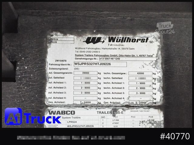 Chladírenský návěs SCHMITZ Wüllhorst Vector 1950  560h !! Lenkachse Rolltor,