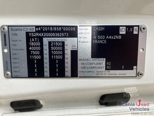 Standardni vlačilec Scania R 500 A4x2NB FULL AIR Hydraulik !