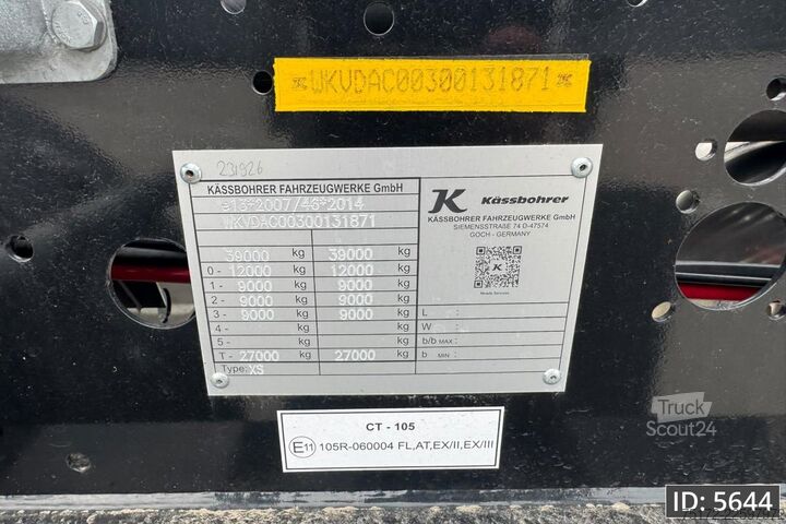 Transport av containrar Kässbohrer XS Tankchassis ADR / BPW Axles / Alu rims / Mor...