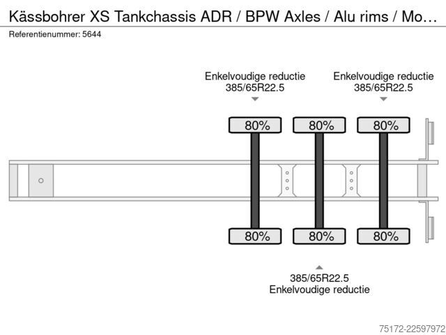 Transportul de containere Kässbohrer XS Tankchassis ADR / BPW Axles / Alu rims / Mor...