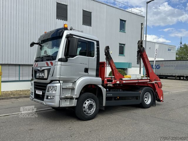 Kippers vrachtauto MAN TGS 18.420 Gergen TAK 20 Absetzer Volllu