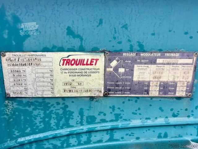 شاحنة قلابة Trouillet SOCARI 69 m3 left side opens, self pump tyres, etc