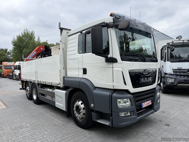 Ladbil med lad MAN TGS 26.470 6X2 Effer 215 bis 16 Meter