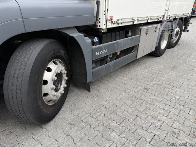 Ladbil med lad MAN TGS 26.470 6X2 Effer 215 bis 16 Meter
