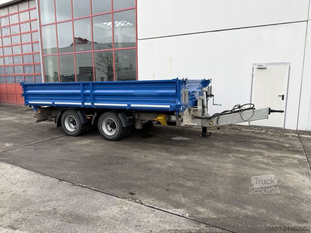 Driezijdige kipperaanhanger  18 k  18 t Tandemkipper- Tieflader, BreitbereiftWenig Benutzt