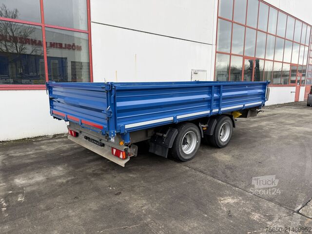 Driezijdige kipperaanhanger  18 k  18 t Tandemkipper- Tieflader, BreitbereiftWenig Benutzt