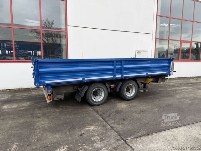 Driezijdige kipperaanhanger  18 k  18 t Tandemkipper- Tieflader, BreitbereiftWenig Benutzt